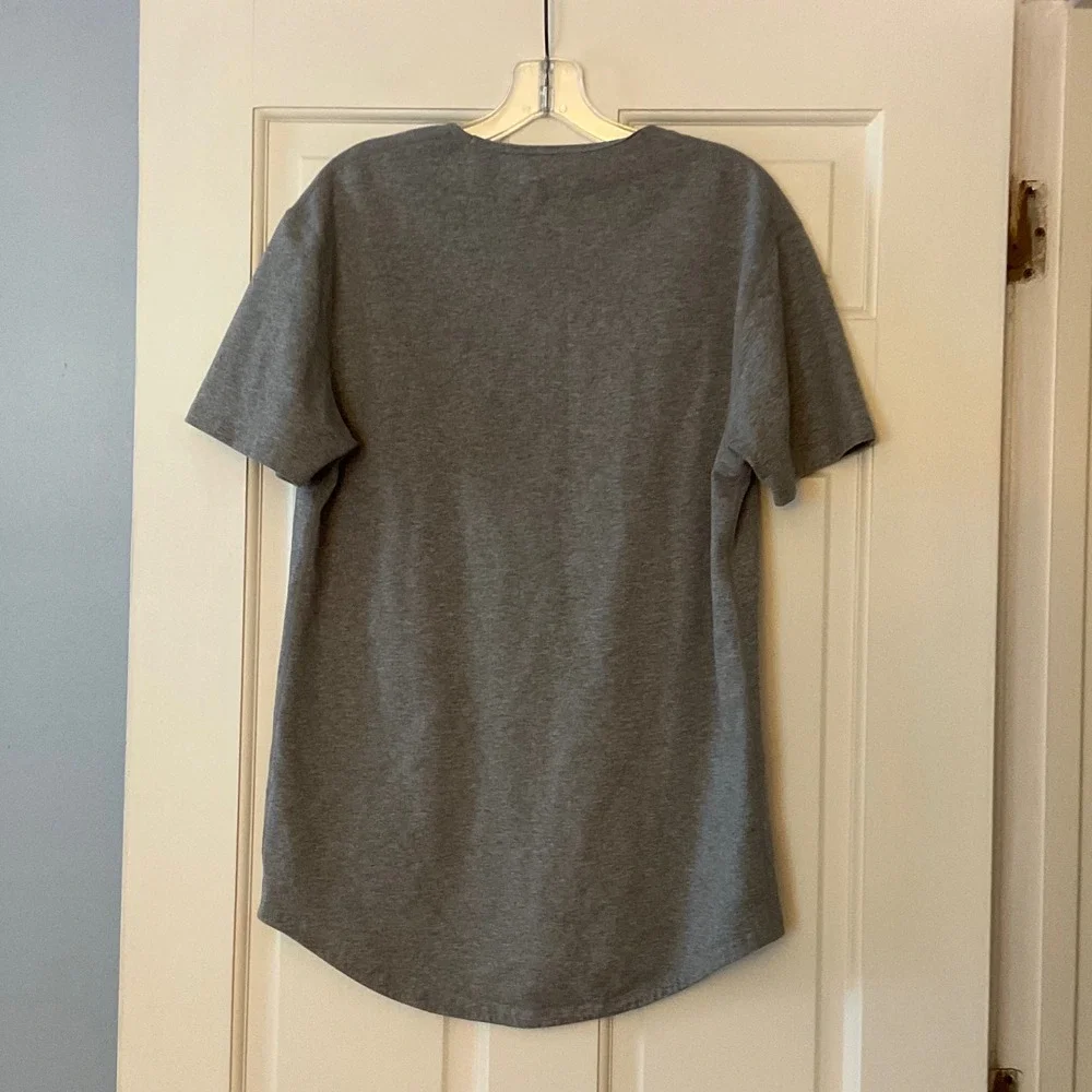 BYLT Premium Basics Lux Drop Cut Tee Mens M Grey Athletic Fit Short Sleeve Shirt